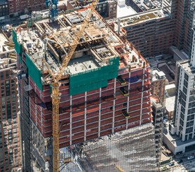 High-rise construction with ATR climbing formwork system