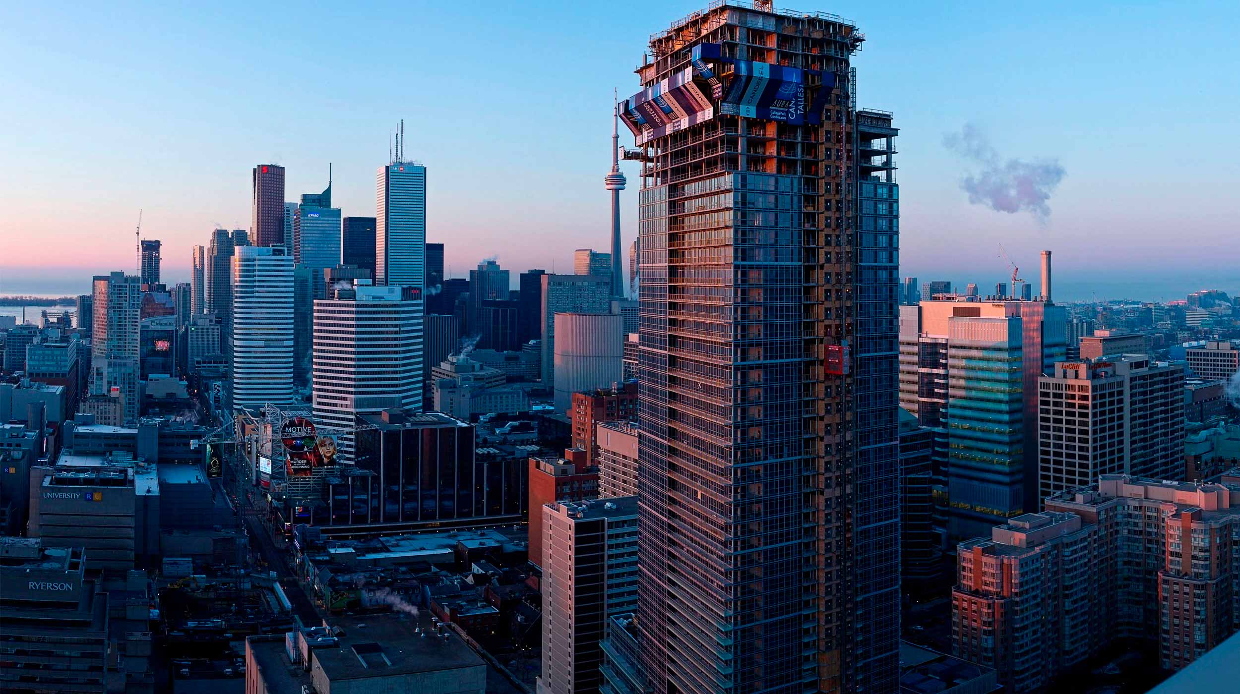 With a height of 272.8 m and 78 floors, Toronto’s Aura Tower is the tallest residential building in Canada.