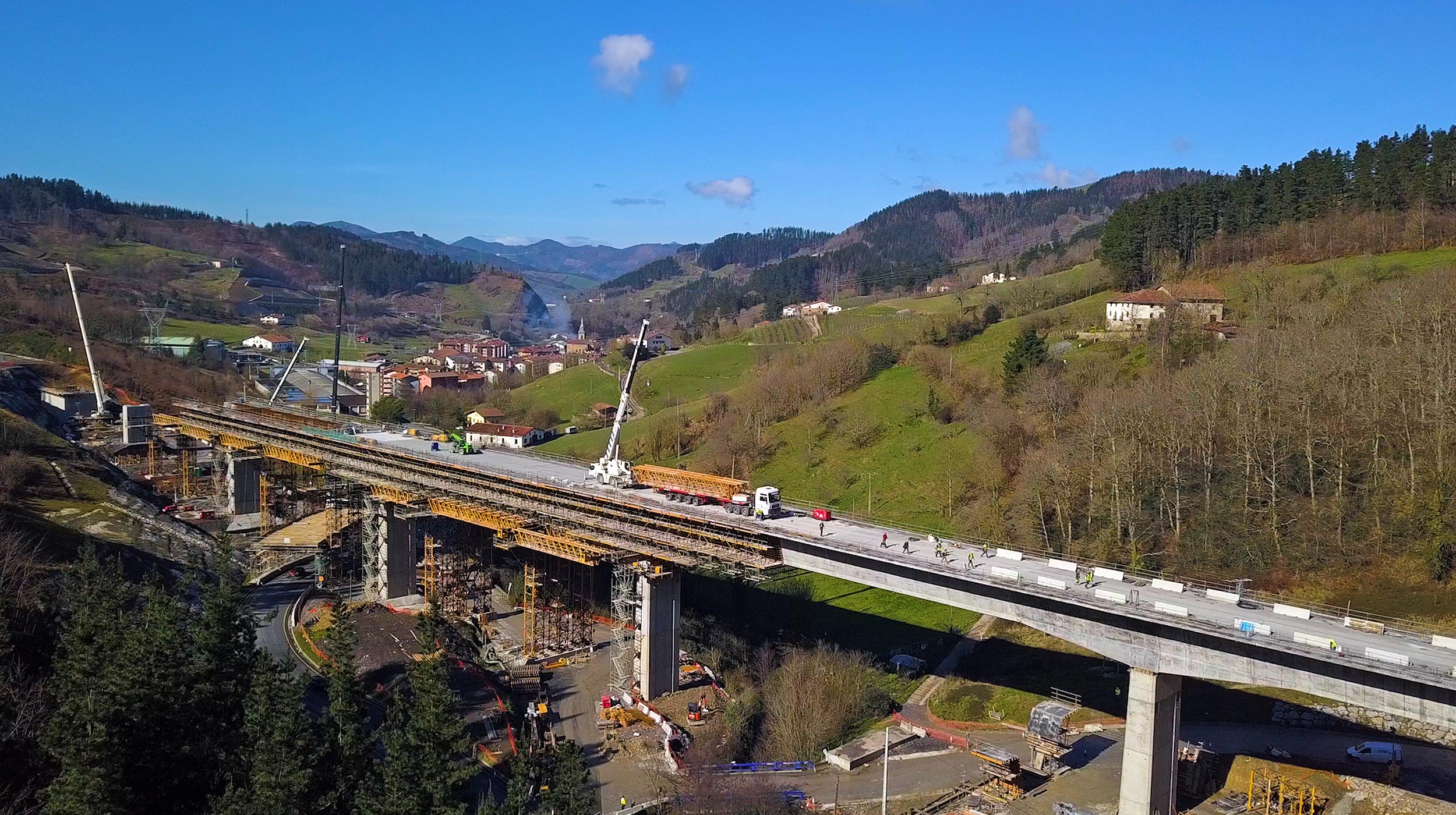 The Antzuola Viaduct is one of the many structures that make up the high-speed train corridor in Basque Country, Spain.
