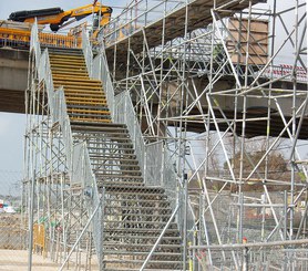 Wide stairs for pedestrian access