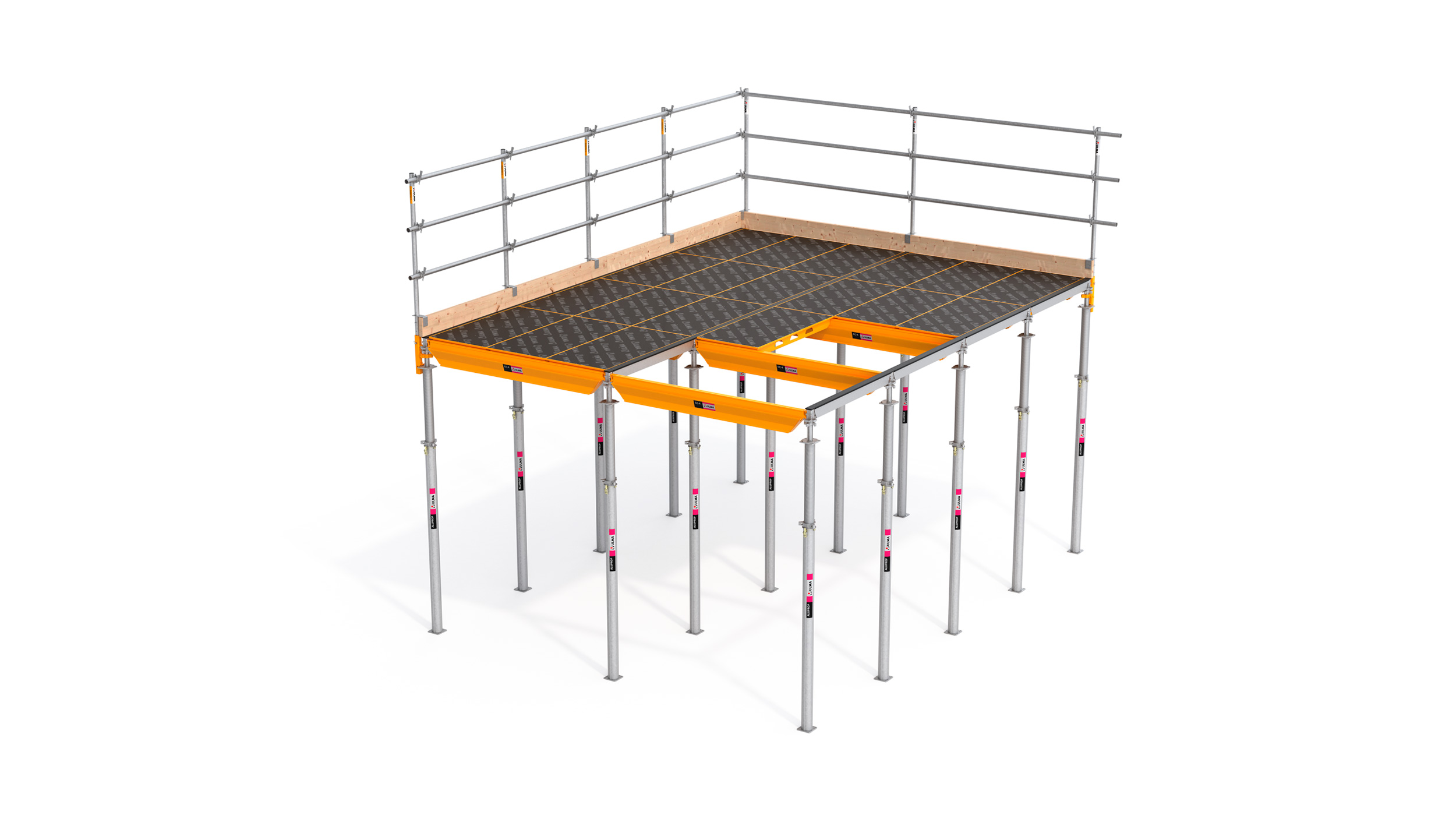 Very flexible and safe formwork that provides high performance rates on site. Perfect for solid or lightened slabs. Highlights: Fast striking with the drophead system and handset components.
