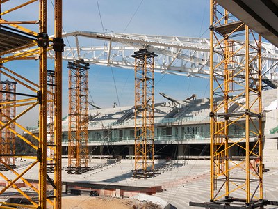 MK Shoring Towers load capacity at Diablos Rojos Stadium, Mexico